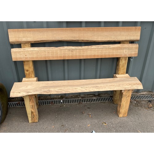 100C - Garden wooden bench, approximate measurements: Length 54 inches, Height 38 inches, Depth 16 inches