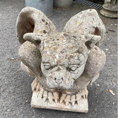 100J - Vintage concrete gargoyle,