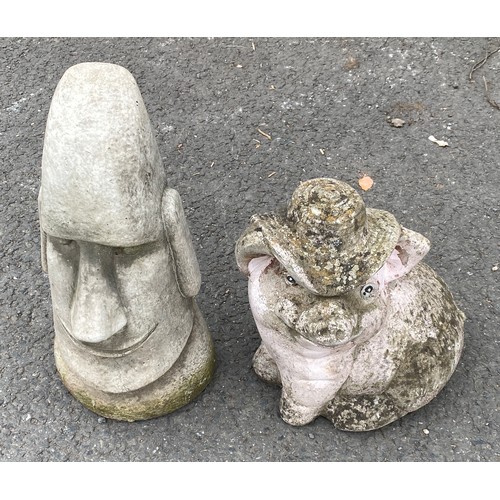 100L - 2 Concrete garden ornaments