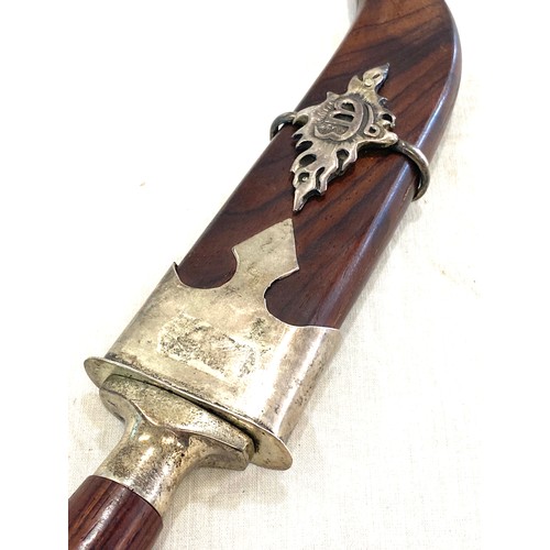 81 - Rob Miller knife, carved dagger, silver detail to shealth