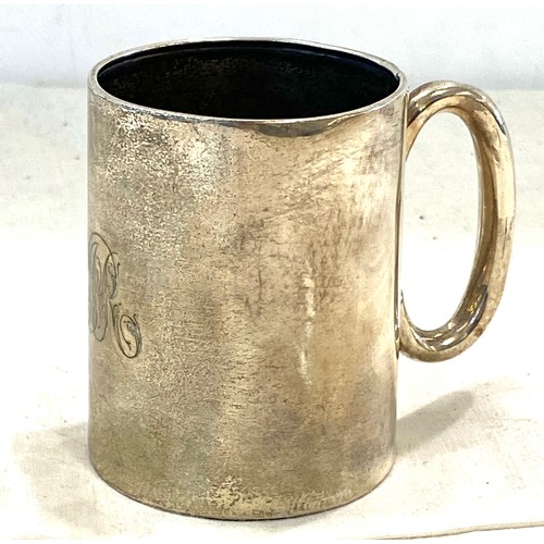 579 - Silver hallmarked christening mug, approximate weight 77g