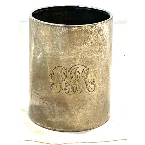 579 - Silver hallmarked christening mug, approximate weight 77g