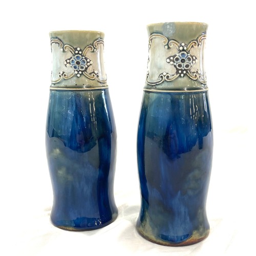 65 - Pair of Royal Doulton Lambeth Stoneware Vase 6208 by hd Christine Abbott c1910, a very nice art nouv... 