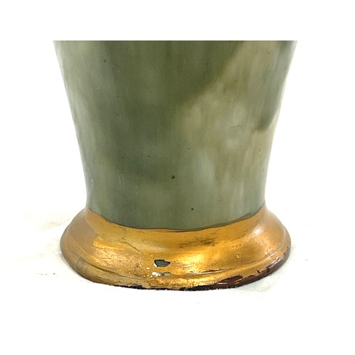 66 - Antique Royal Doulton Slater 8924 vase green and gold swirl, good overall condition, makers marks to... 