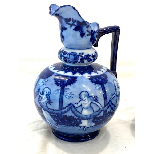 93 - Antique and later Royal Doulton Lambeth ewer, vase and jug makers markings to base, good overall con... 