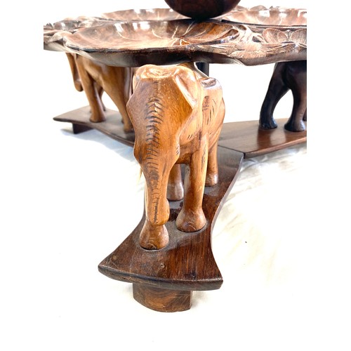 204 - Vintager carved elephant condiment tray, approximate measurement: