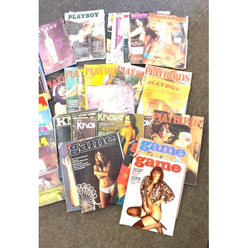 218 - Selection of adult magazines to include Playbird, Playboy, Whitehouse, Krave etc approximately 48 in... 