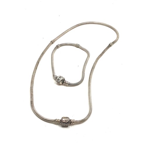 362 - Pandora silver necklace and bracelet