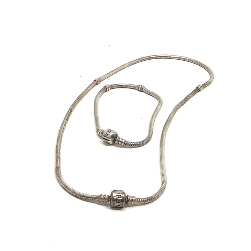 362 - Pandora silver necklace and bracelet