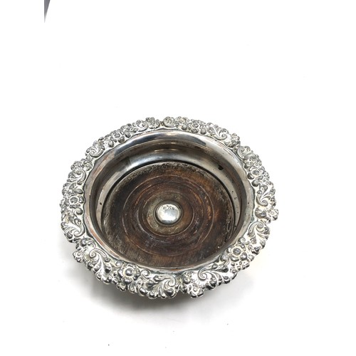 2 - Georgian silver plated coaster with hallmarked silver button centre
