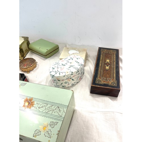 130 - Selection of vintage jewellery boxes, tin etc
