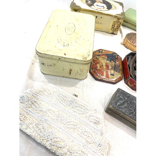 130 - Selection of vintage jewellery boxes, tin etc