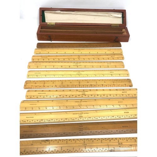 432 - Boxed set of antique rulers