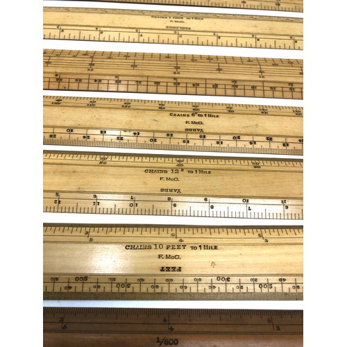 432 - Boxed set of antique rulers