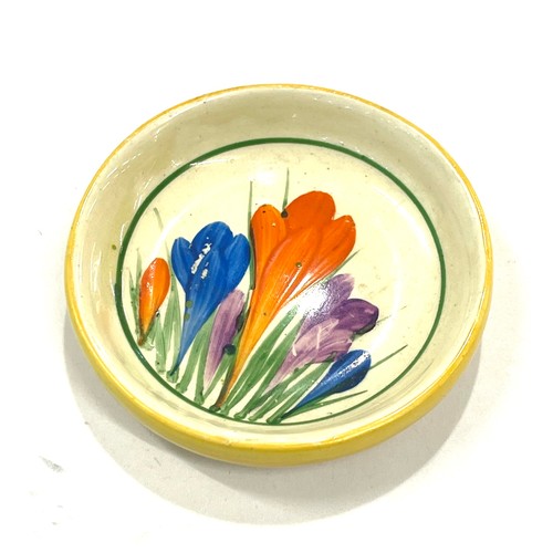 554 - Clarice Cliff Bizarre Crocus pattern pin / trinket dish, good overall condition