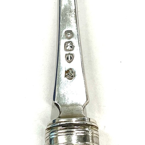 555 - Hallmarked silver and ivory London 1894 Cheese scoop, total approximate weight 113g