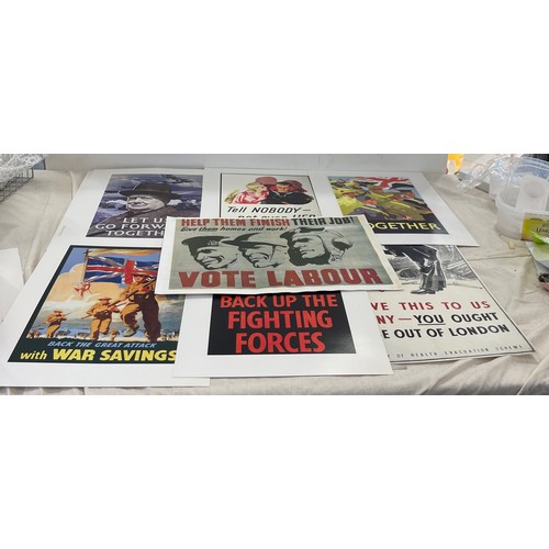 94 - Selection of vintage WWII remembered posters, approximate poster measures 12 x 16 inch