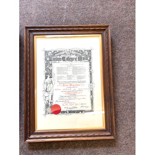 35 - 2 Framed London College of music certificates measures approx 24