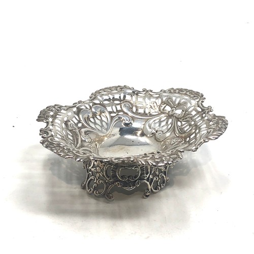 80 - Antique silver sweet dish Birmingham silver hallmarks weight 67g