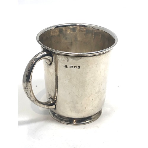 101 - Antique silver mug London silver hallmarks height approx 8cm weight 95g age related marks and dents