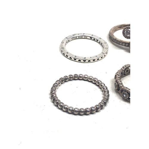 372 - 5 silver pandora rings