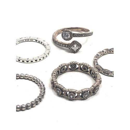 372 - 5 silver pandora rings