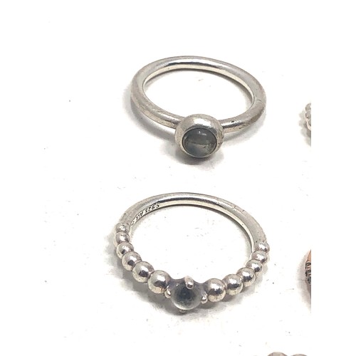 338 - 5 pandora silver rings