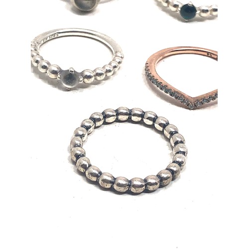 338 - 5 pandora silver rings