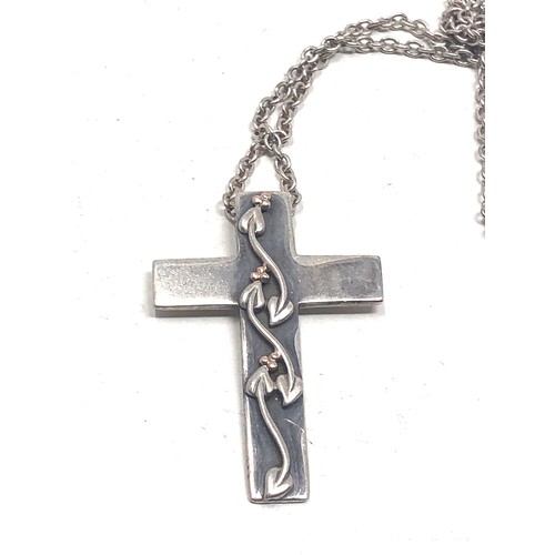 347 - Clogau silver cross pendant necklace