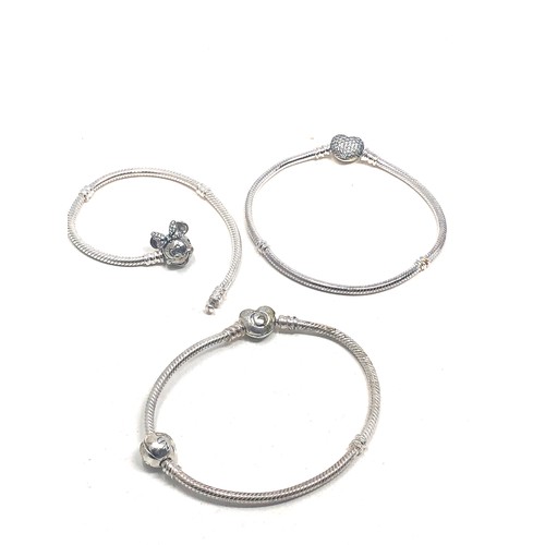 352 - 3 silver pandora bracelets