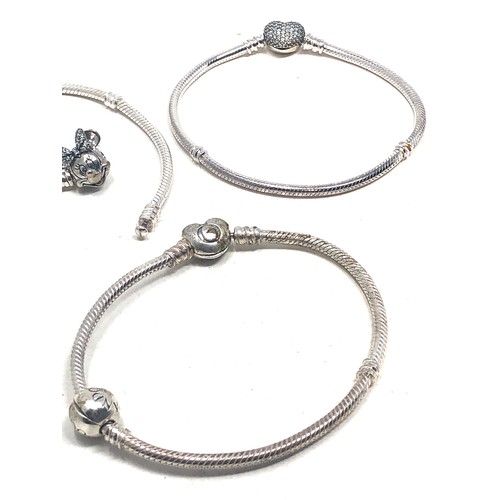 352 - 3 silver pandora bracelets