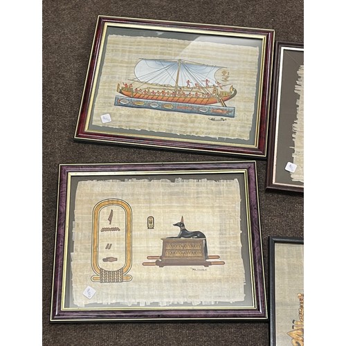 106 - Selection of 4 framed Egyptian on cloth pictures