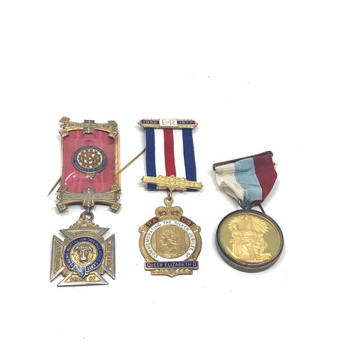 415 - 3 hallmarked silver raob & masonic jewels