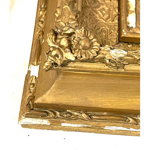 62 - Antique Gilt framed Christ Blessing The Beggar painting of board 19th Century, frame measures approx... 