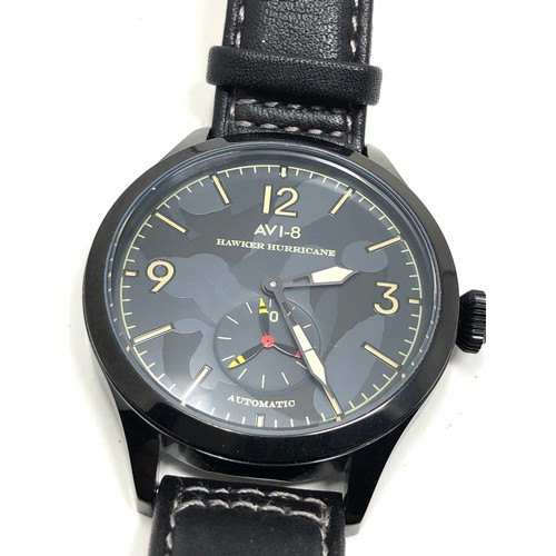 396 - AVI-8 Hawker Hurricane automatic gents wristwatch in working order