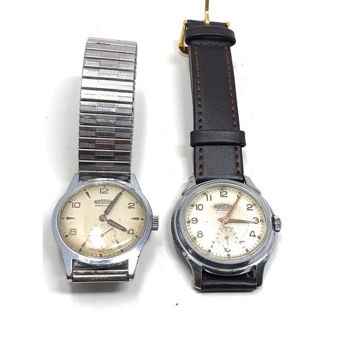 401 - 2 vintage military style roamer gents wristwatches working order handwinding