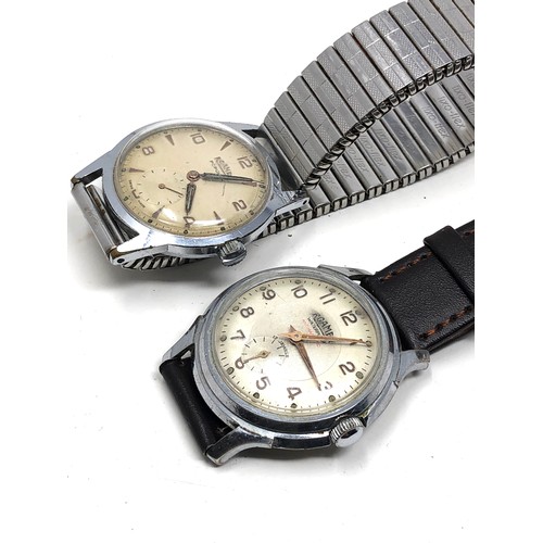 401 - 2 vintage military style roamer gents wristwatches working order handwinding