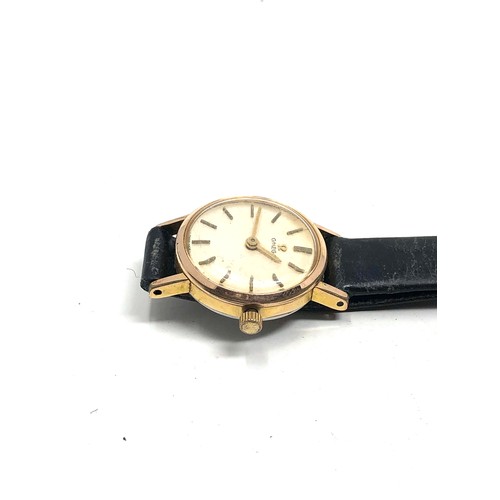 400 - Vintage ladies omega wristwatch working order omega strap with 9ct gold buckle