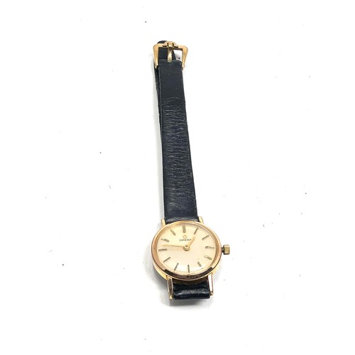 400 - Vintage ladies omega wristwatch working order omega strap with 9ct gold buckle