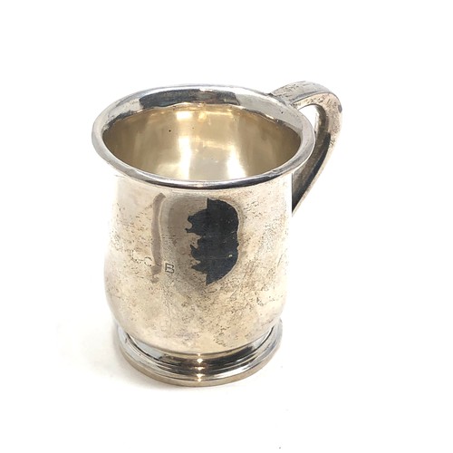 74 - Vintage silver mug engraved initials measures approx 8cm high weight 77g