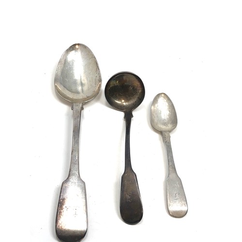 113 - 3 antique silver irish & scottish hallmarked spoons weight 127g