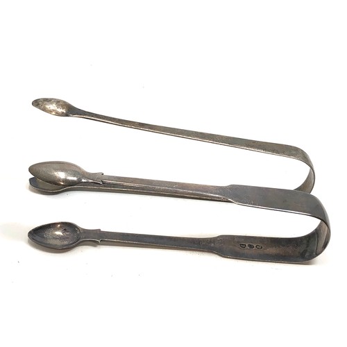 88 - 2 Georgian silver sugar tongs weight 70g