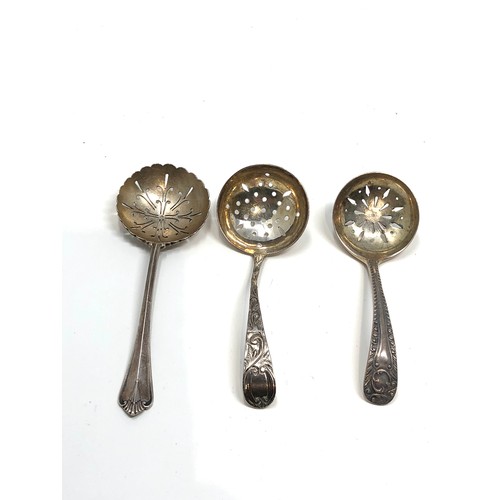 96 - 3 antique silver sifter spoons