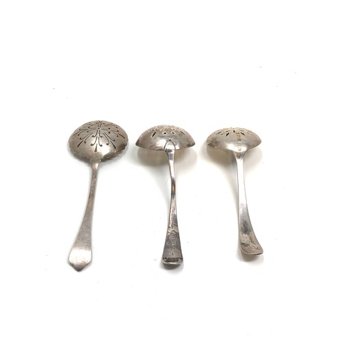 96 - 3 antique silver sifter spoons