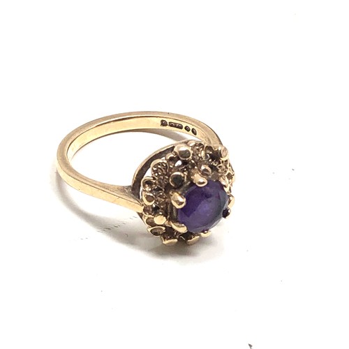 116 - 9ct gold amethyst dress ring weight 3.3g