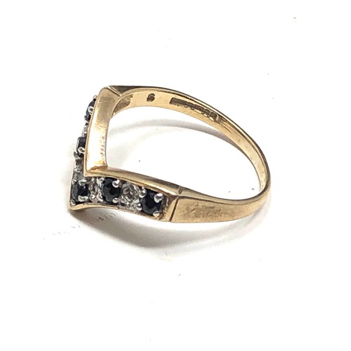 117 - 9ct gold sapphire & diamond dress ring weight 2g