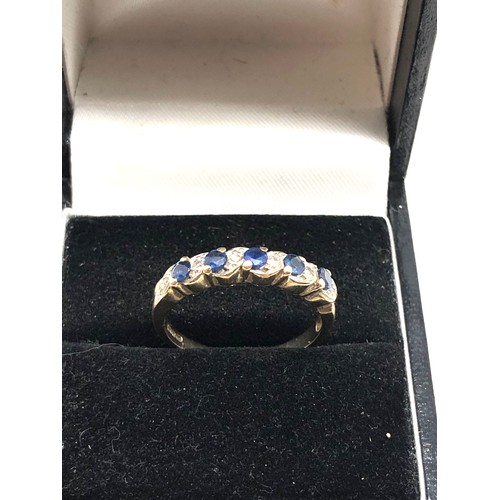 119 - 9ct gold diamond & sapphire dress ring weight 2.4g