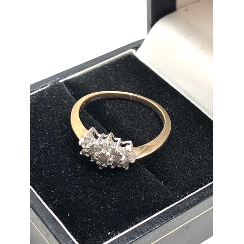 120 - 9ct gold diamond cluster ring weight 2g diamond weight 0.25ct