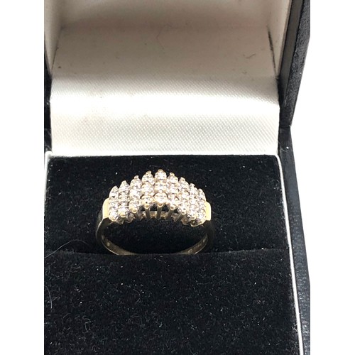 123 - 9ct gold diamond cluster ring weight 2.3g