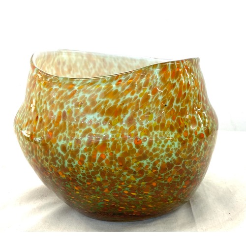 144 - Unusual decorative glass bowl, approximate height 5.5 inches, diameter 5.5 inches